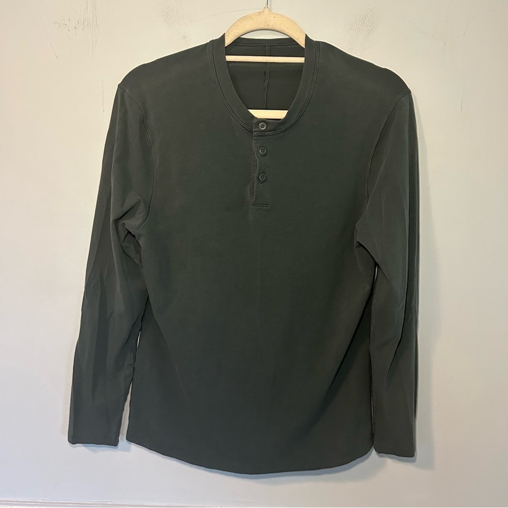 Lululemon Dark Green Soft Jersey Long-Sleeve Hensley Top Size Small